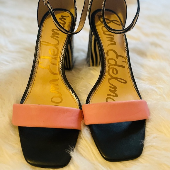 Sam Edelman Daniella Zebra Print Calf Hair & Suede Sandals Block Heel Size 12 - Picture 2 of 6